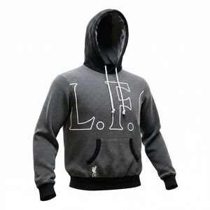 Liverpool Football Club Jacket Mens Large Black Hooded  Club Fleece FZ Hoodie L
